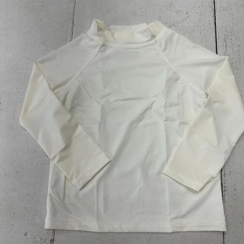 Smarasn White Long Sleeve High Neck Rash Guard Basic Swim Shirt Boys Size 2T NEW